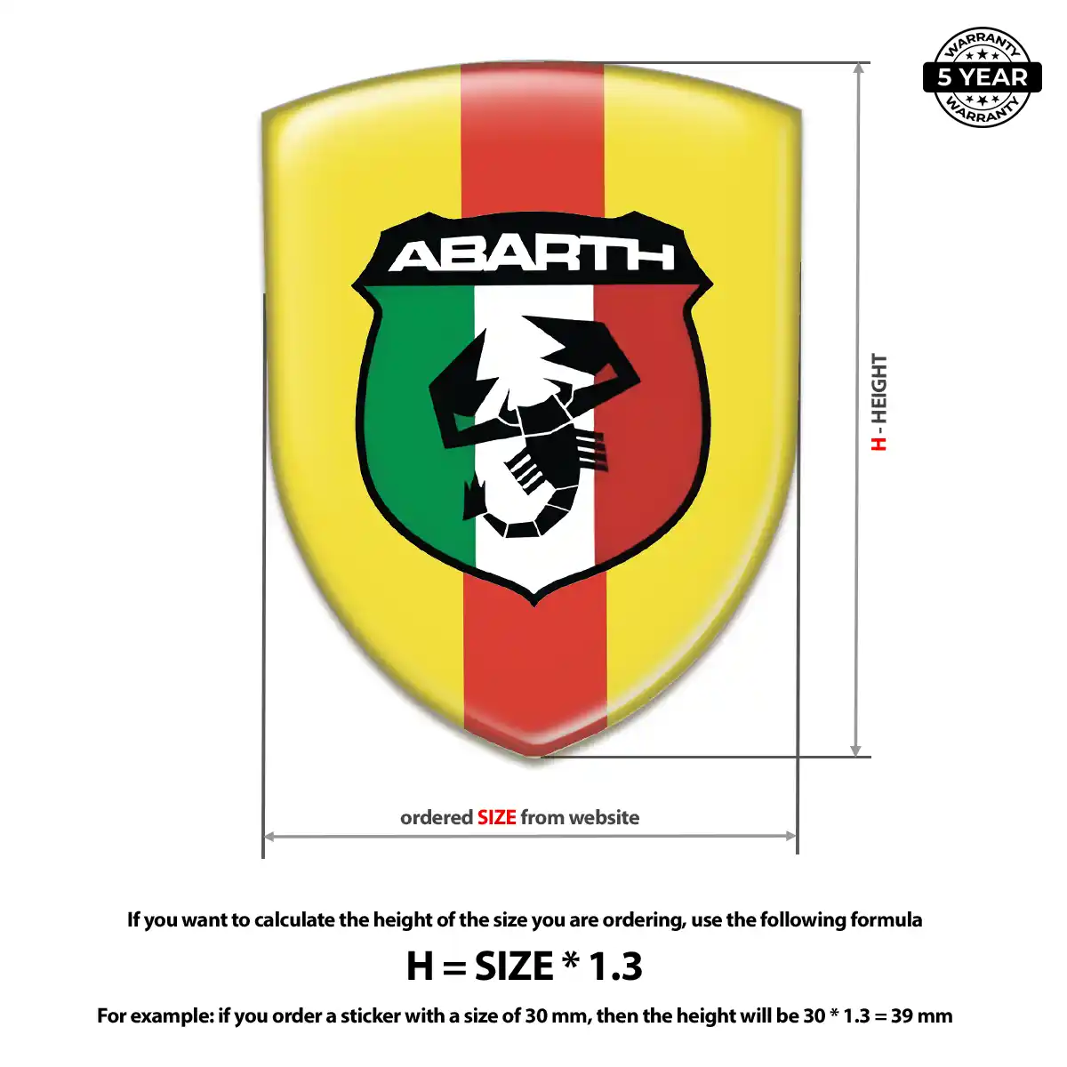 Abarth Domed Logo Decal Signature Grade