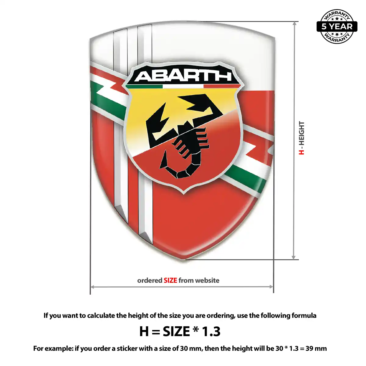 Abarth Domed Logo Decal Sleek Style