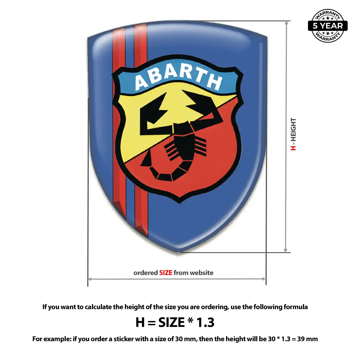 Abarth Domed Logo Decal Superior Craft