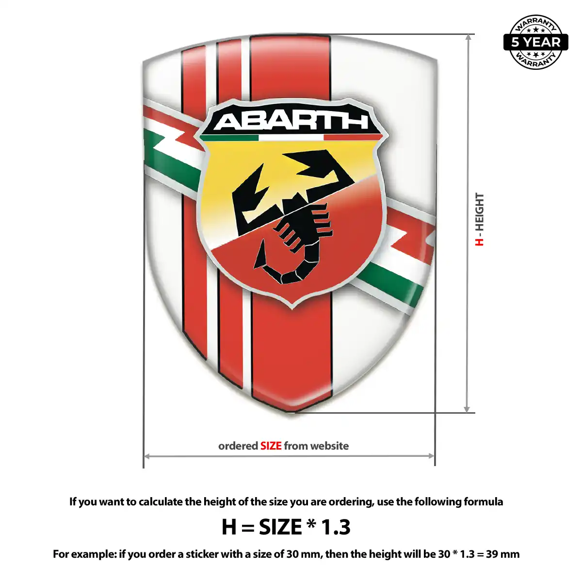 Abarth Domed Logo Sticker Auto Tuning