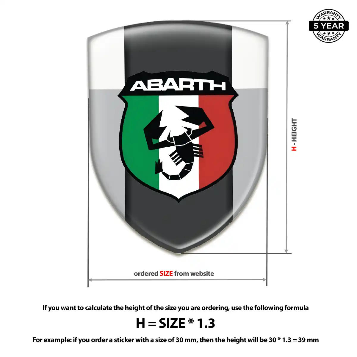 Abarth Domed Logo Sticker Exterior Luxe