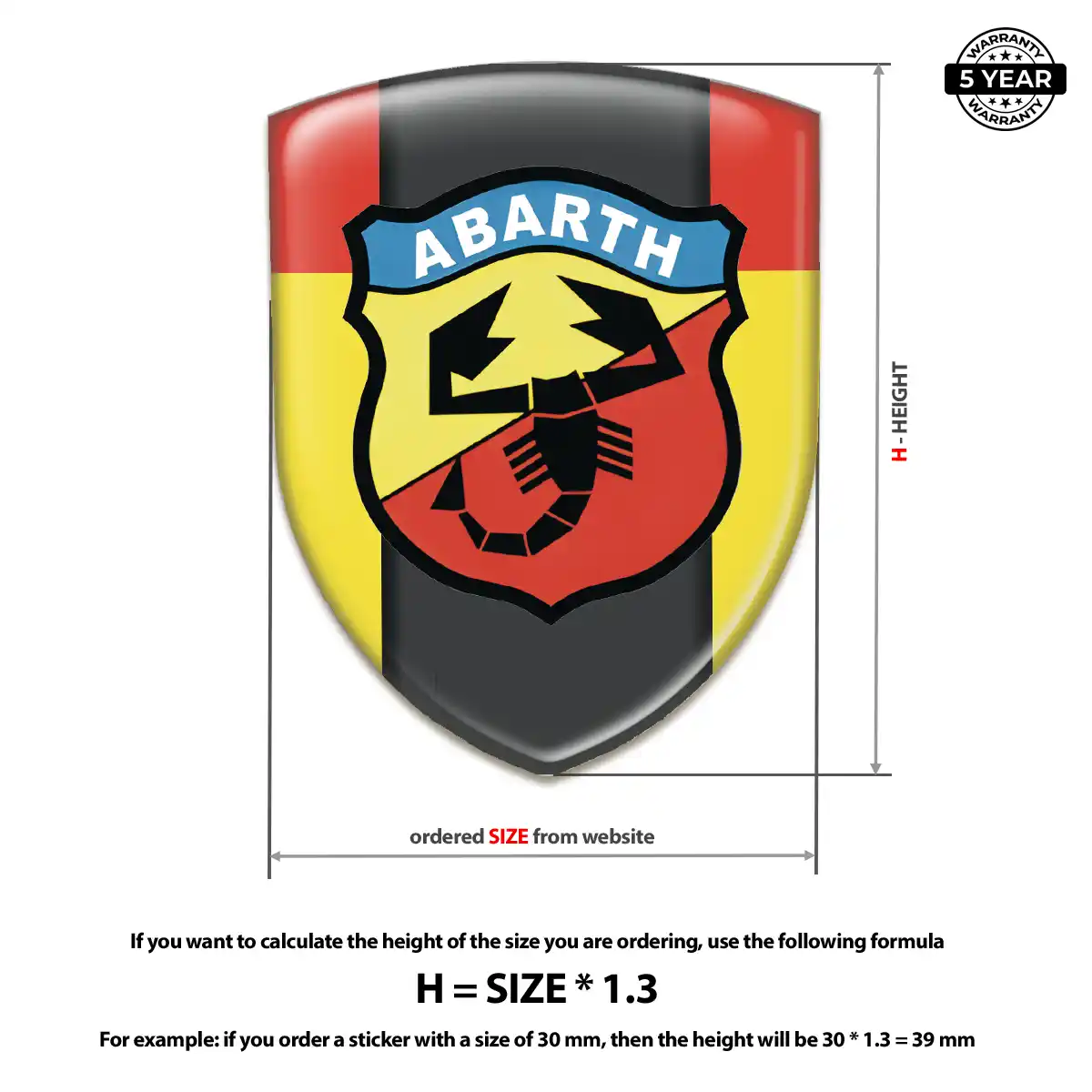Abarth Domed Logo Sticker Interior Elegance