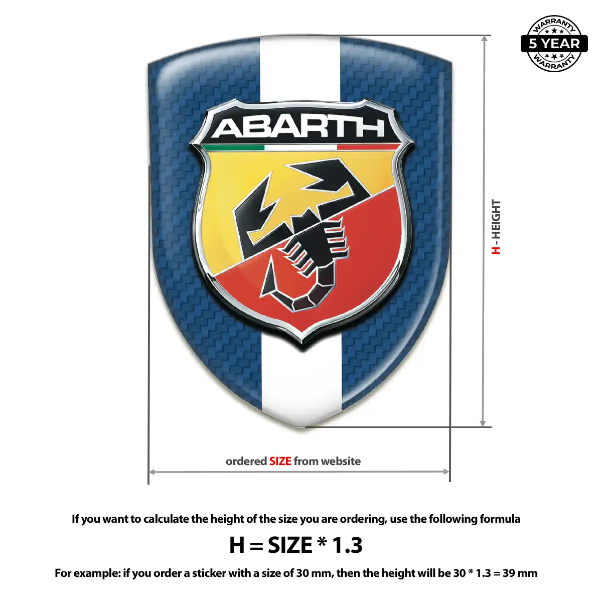 Abarth Domed Logo Sticker Interior Luxe