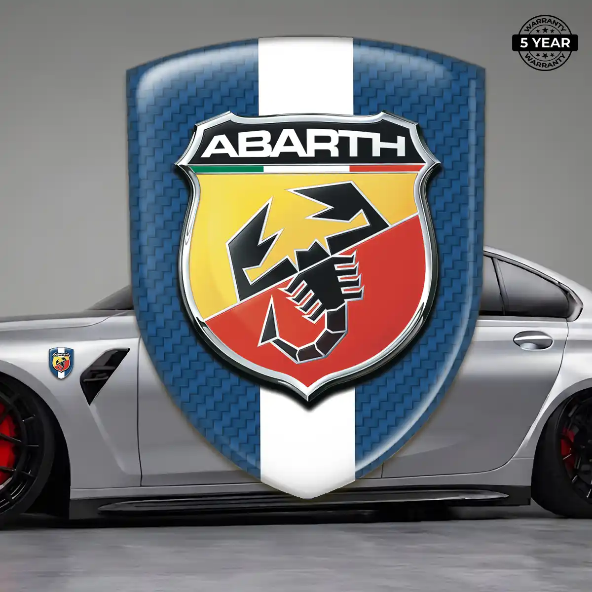 Abarth Domed Logo Sticker Interior Luxe