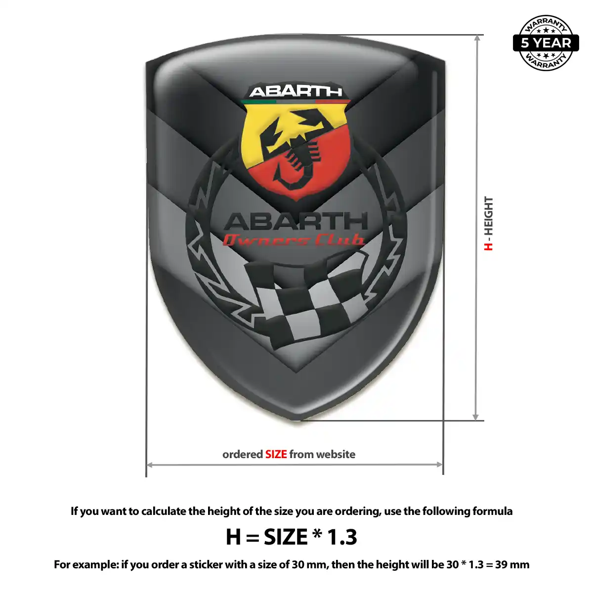 Abarth Domed Logo Sticker Opulent Line