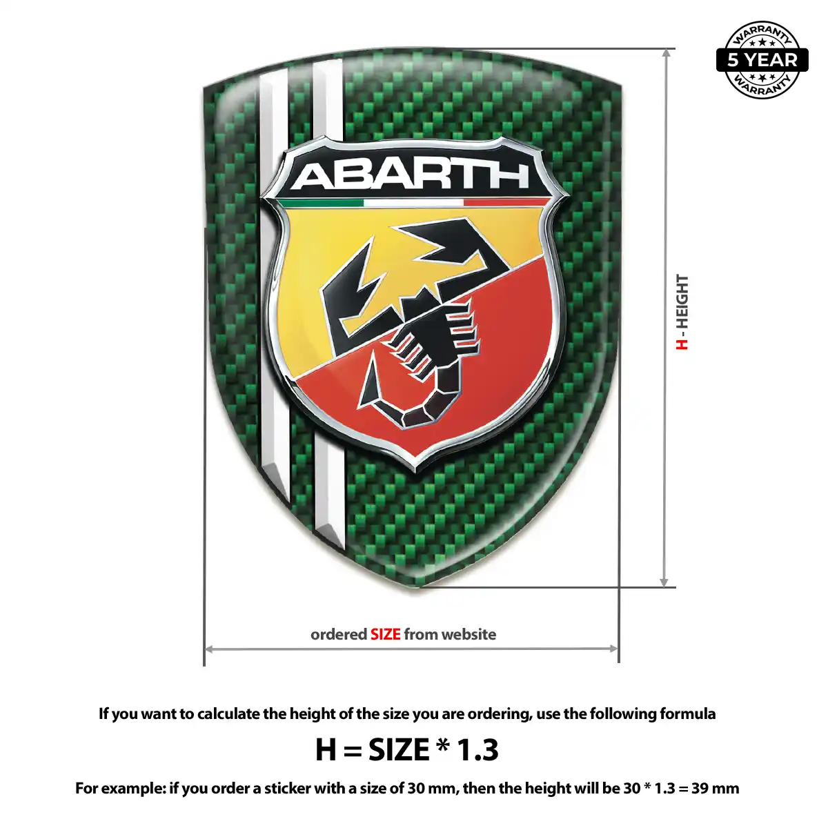 Abarth Domed Logo Sticker Outer Style
