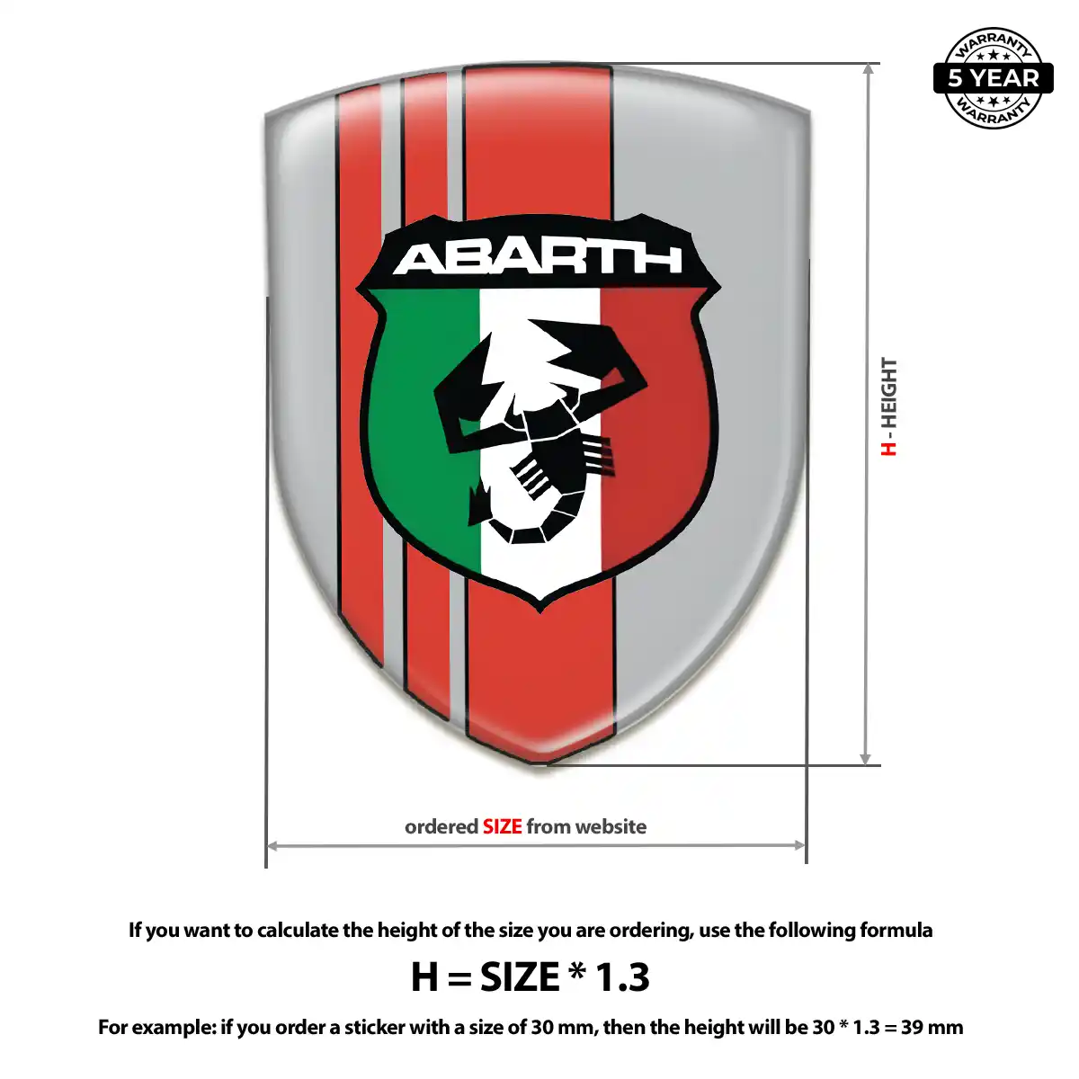 Abarth Domed Logo Sticker Performance Style