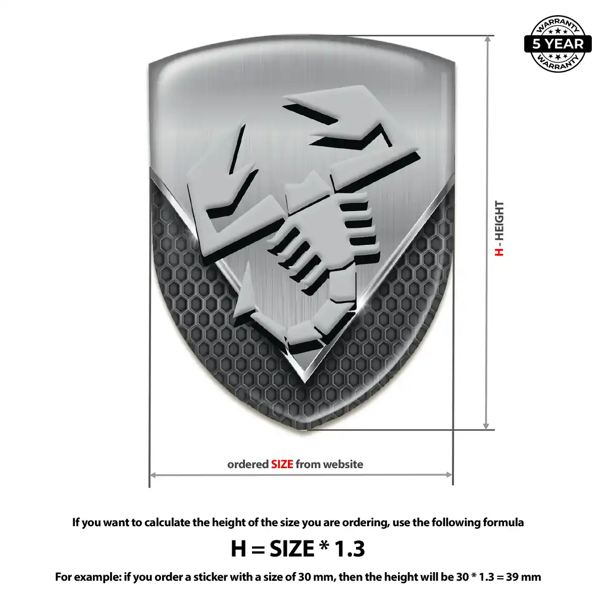 Abarth Domed Logo Sticker Prestige Line