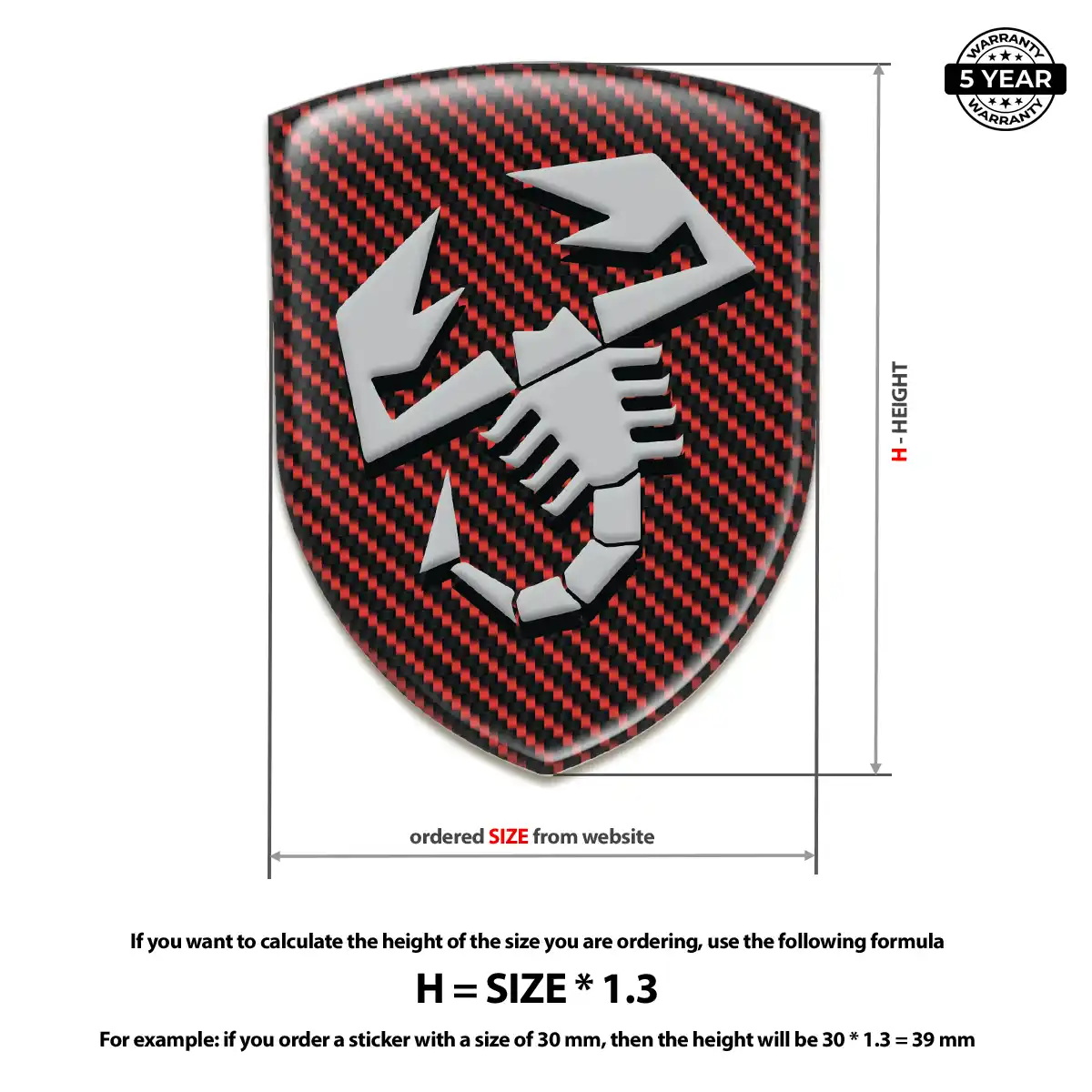 Abarth Domed Logo Sticker Refined Design