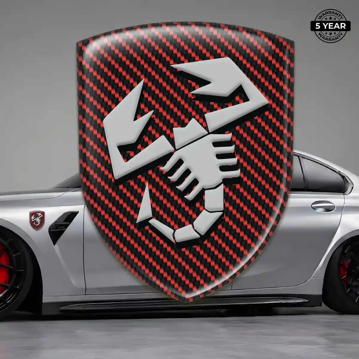 Abarth Domed Logo Sticker Refined Design
