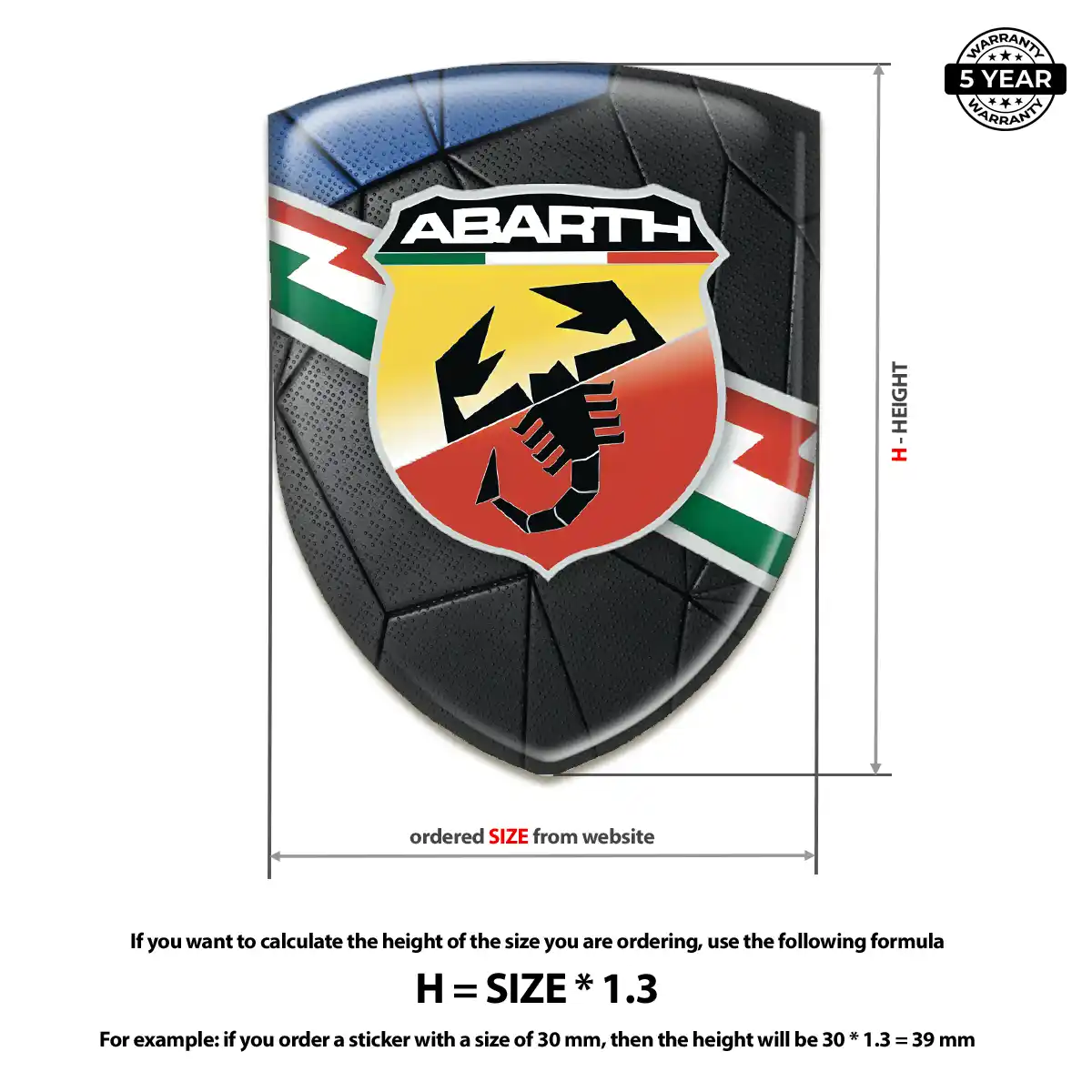 Abarth Domed Logo Sticker Resin Elite