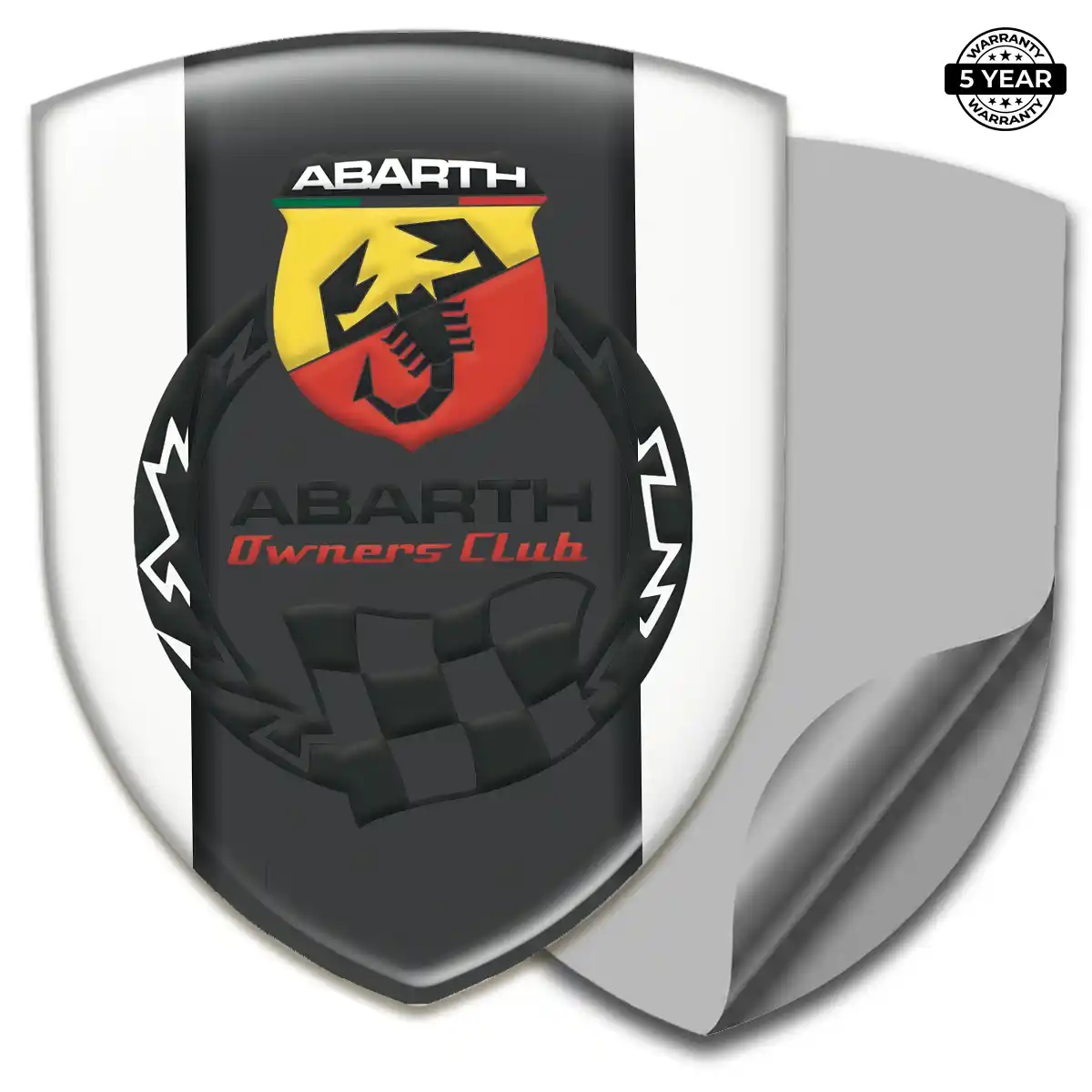 Abarth Domed Logo Sticker Resin Luxe