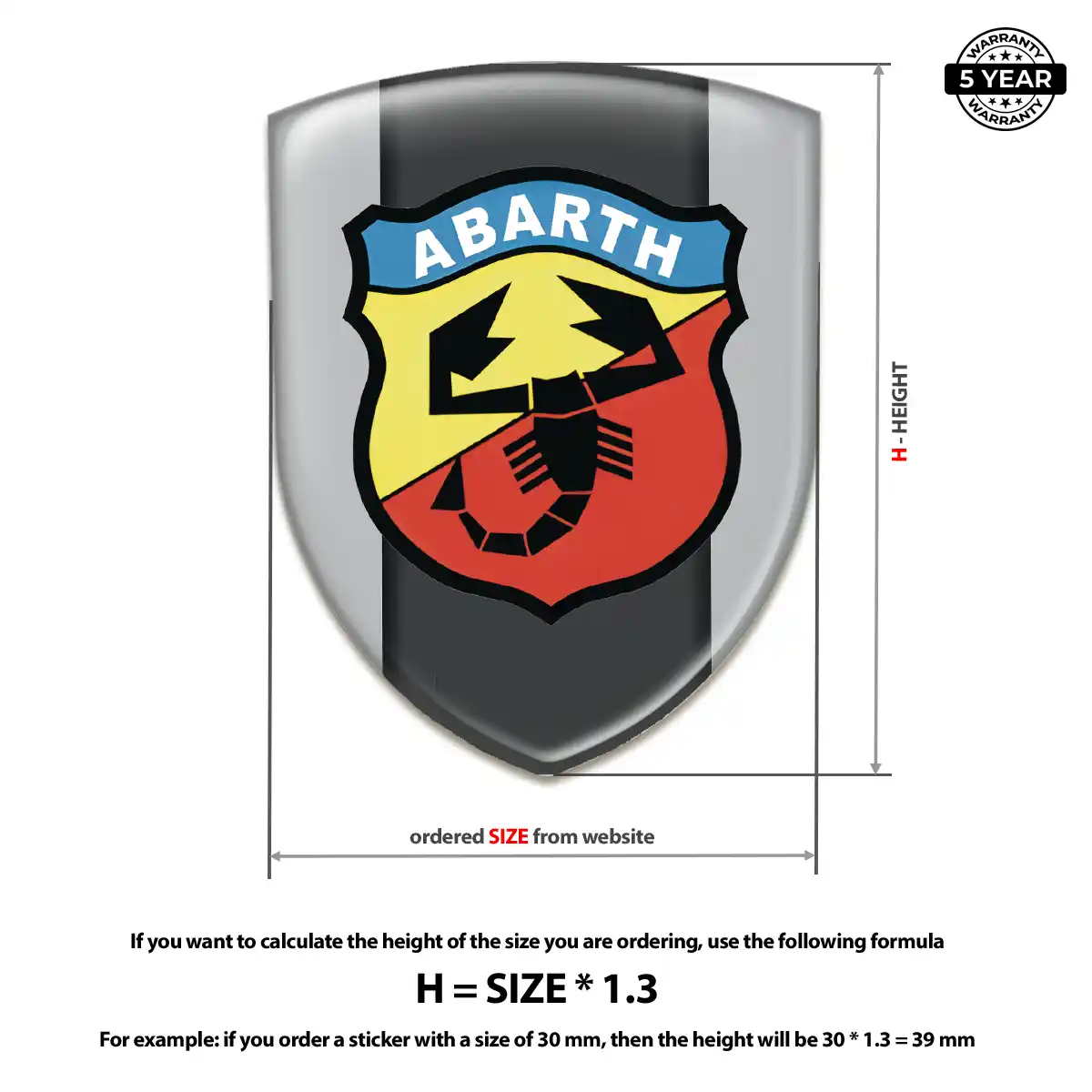 Abarth Domed Logo Sticker Sleek Style