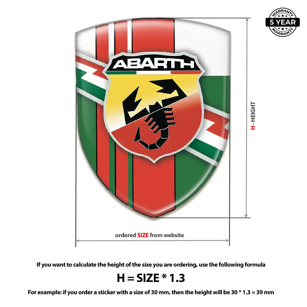 Abarth Domed Logo Sticker Sport Tuning
