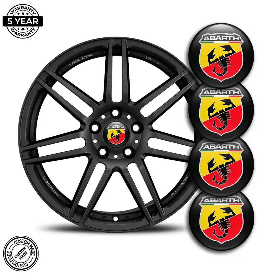 Abarth Domed Sticker Self-Adhesive Premium Quality