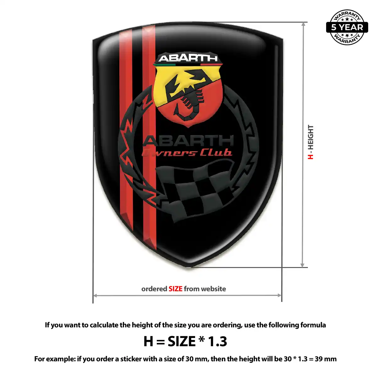 Abarth Emblem Badge Logo Exterior Luxe