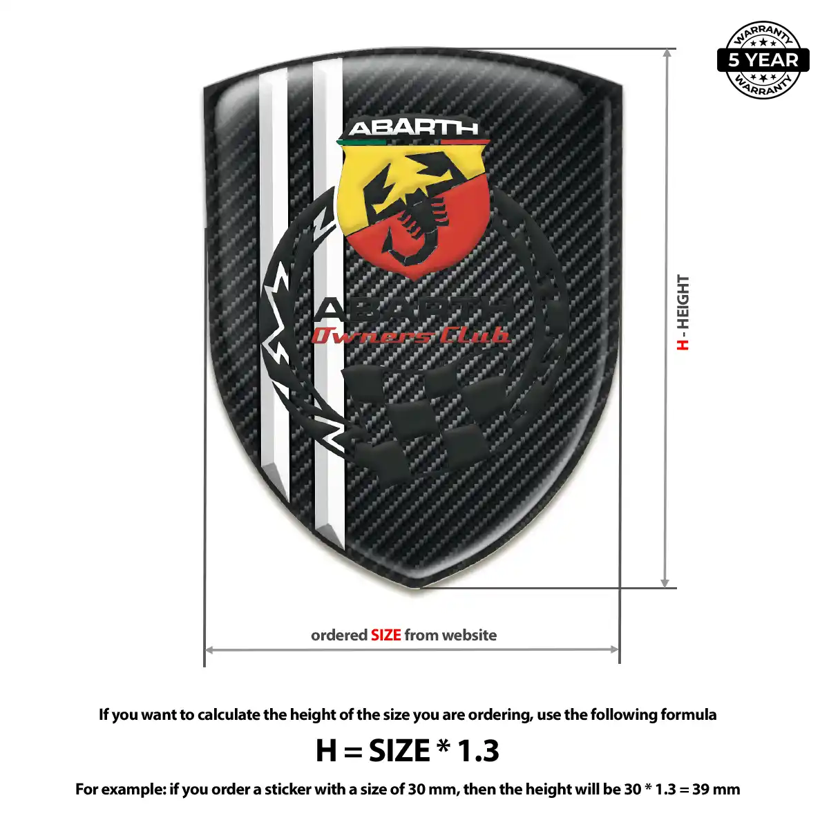 Abarth Emblem Badge Logo Premium Dome