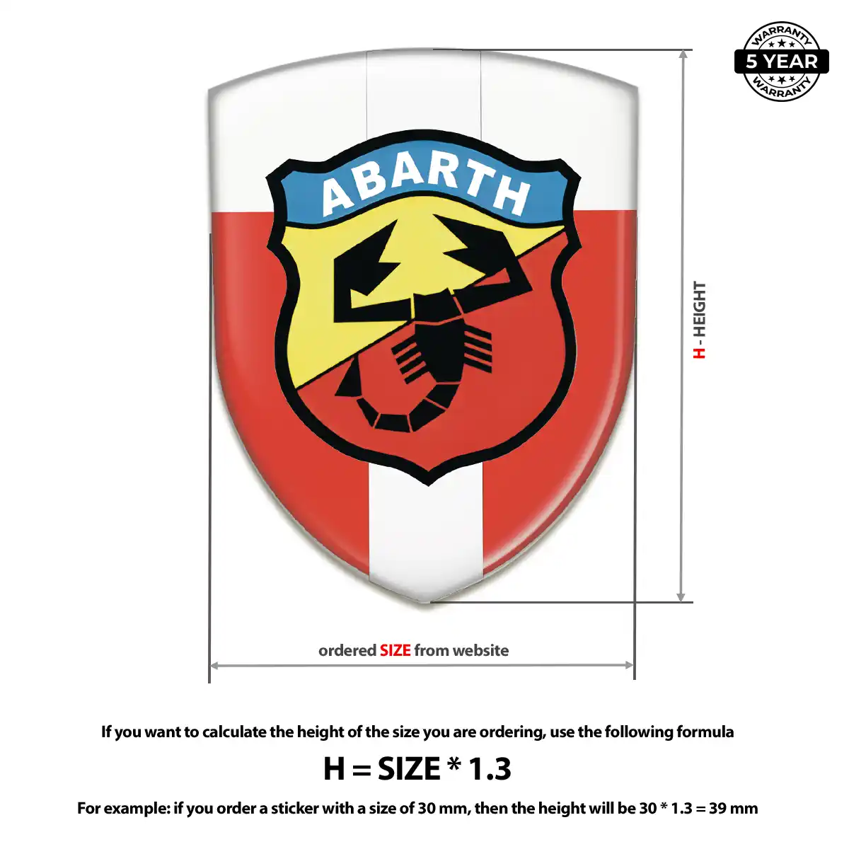 Abarth Emblem Badge Premium Dome