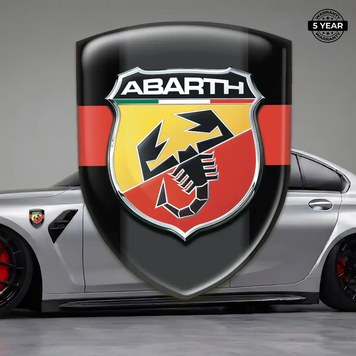 Abarth Emblem Domed Badge Auto Tuning