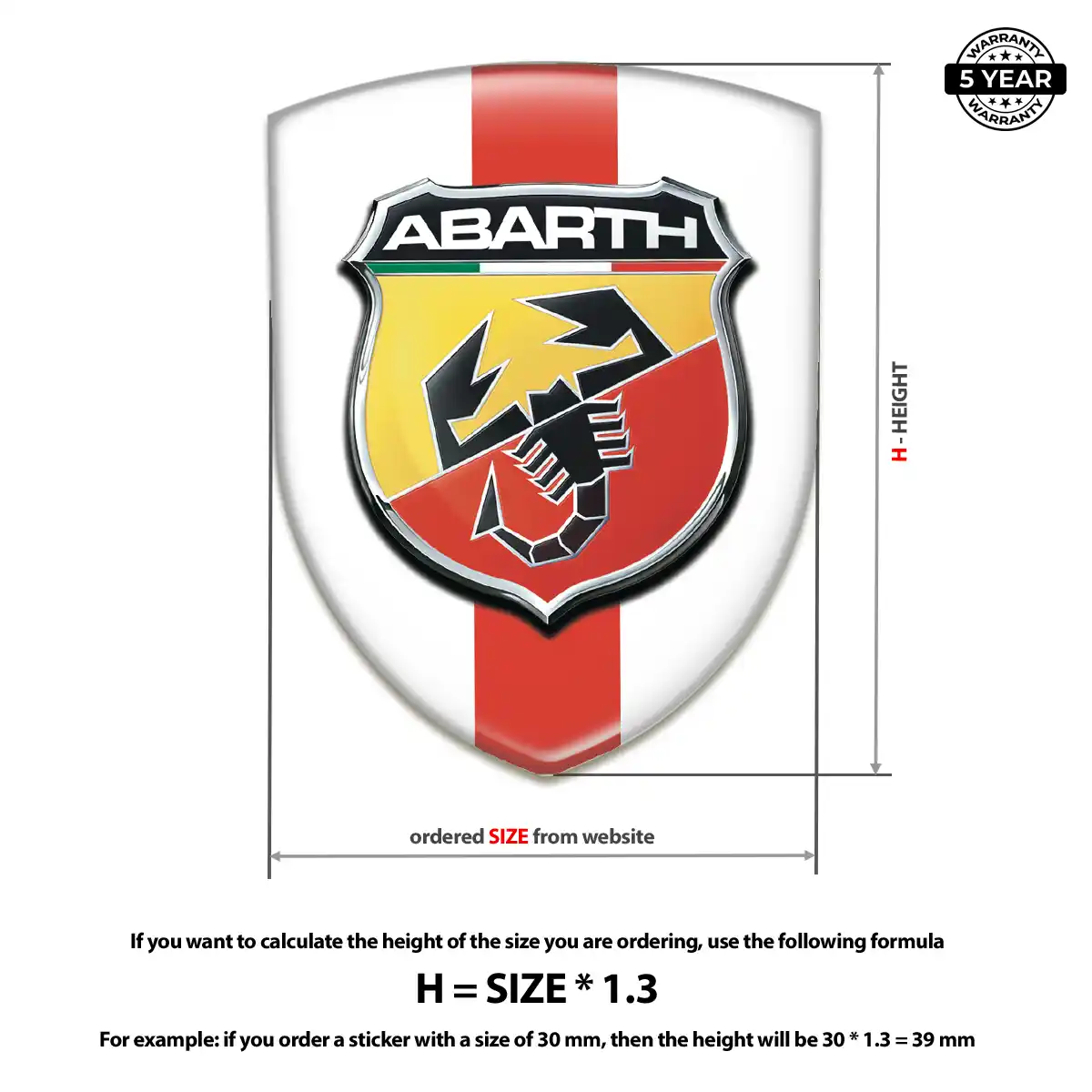 Abarth Emblem Domed Badge Elite Finish