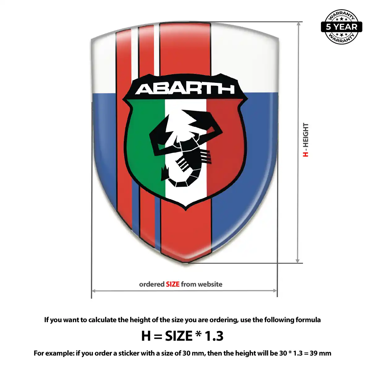 Abarth Emblem Domed Badge Exterior Luxe