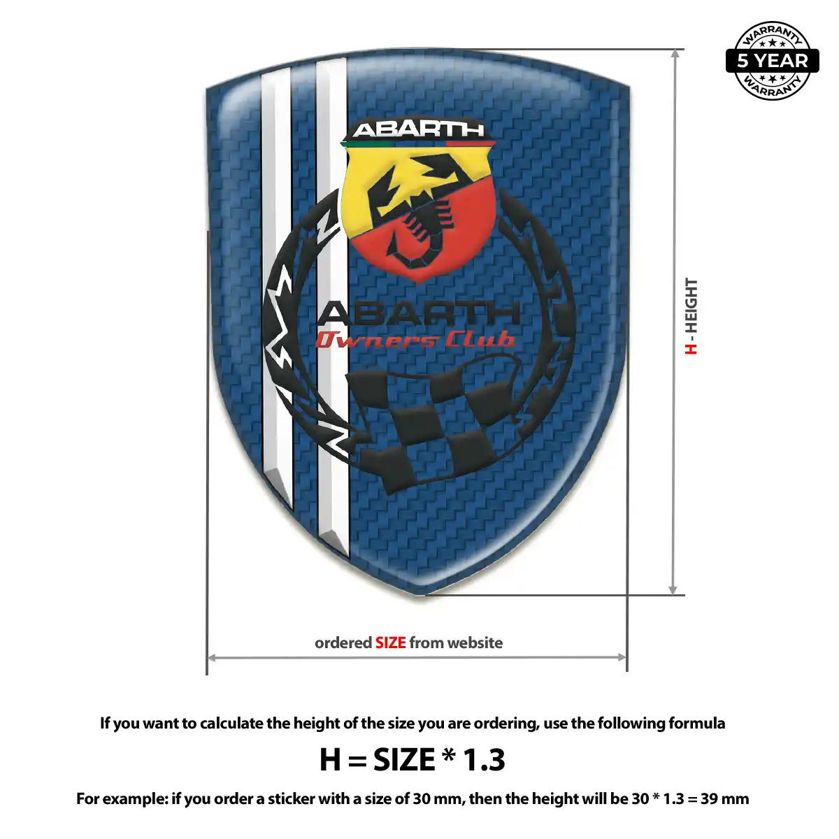 Abarth Emblem Domed Badge Interior Elegance