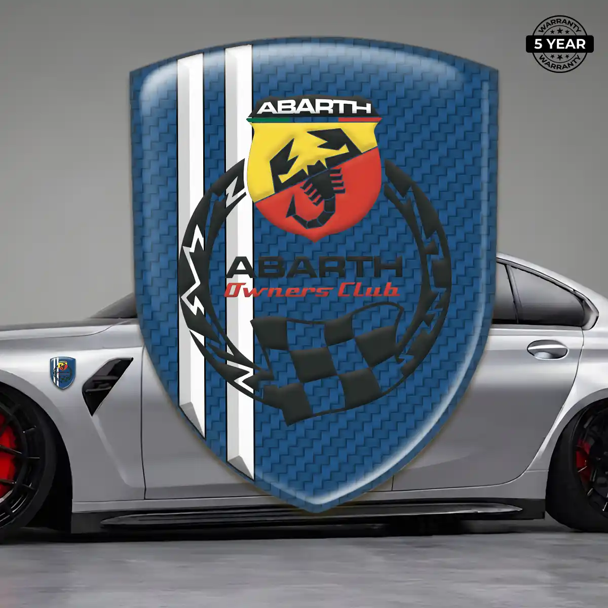 Abarth Emblem Domed Badge Interior Elegance