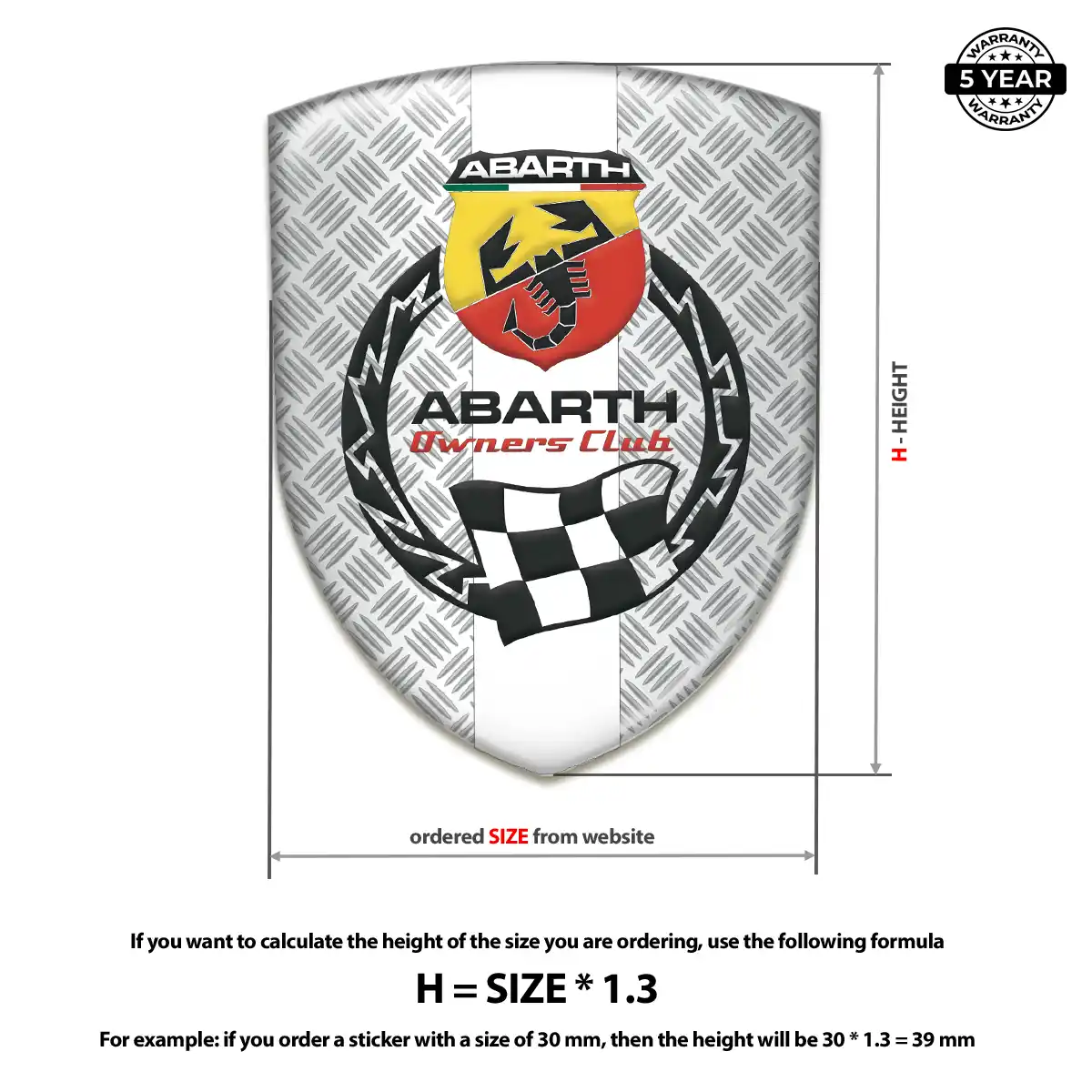 Abarth Emblem Domed Badge Interior Luxe