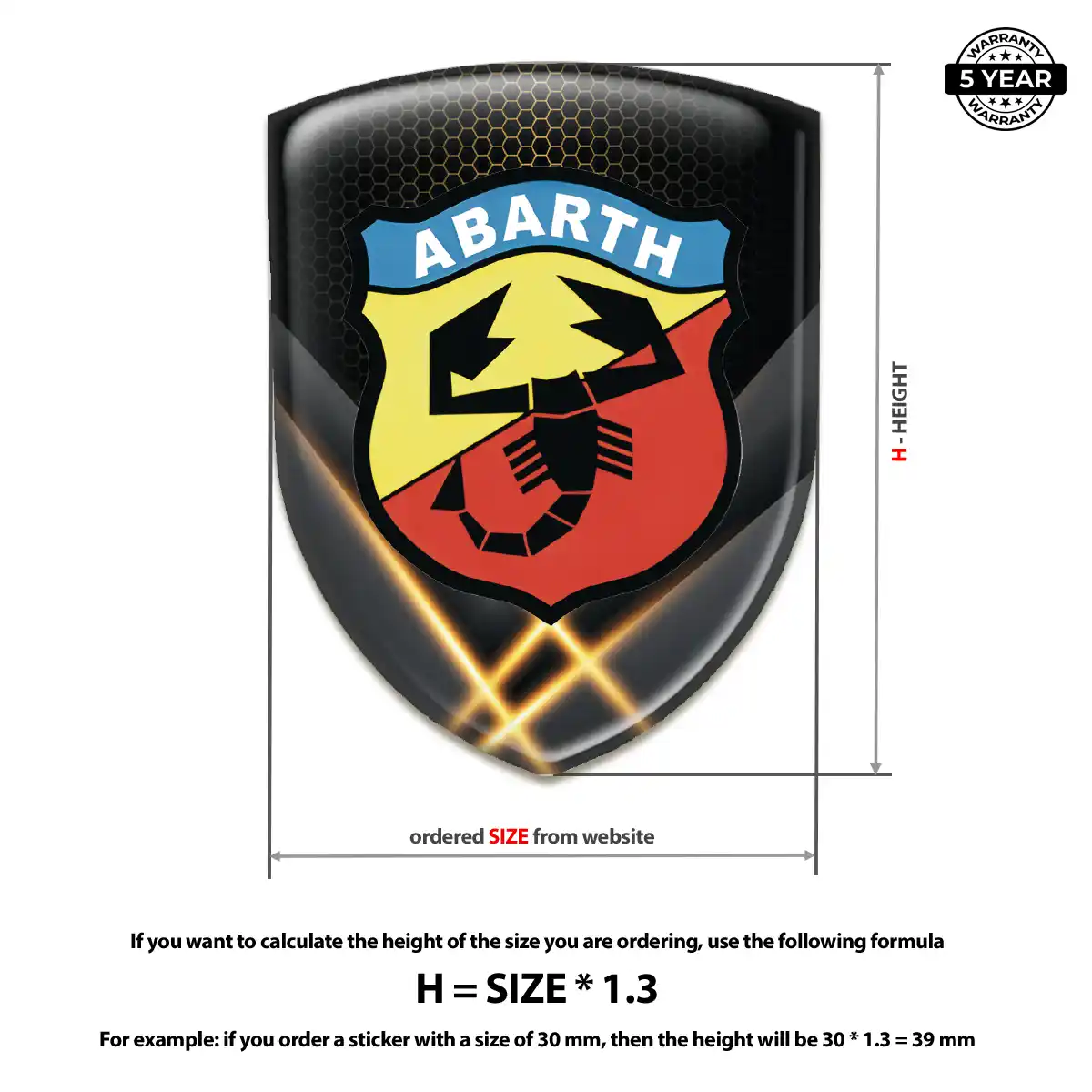 Abarth Emblem Domed Badge Noble Edition