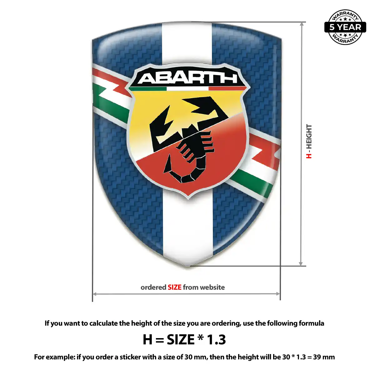 Abarth Emblem Domed Badge Performance Style