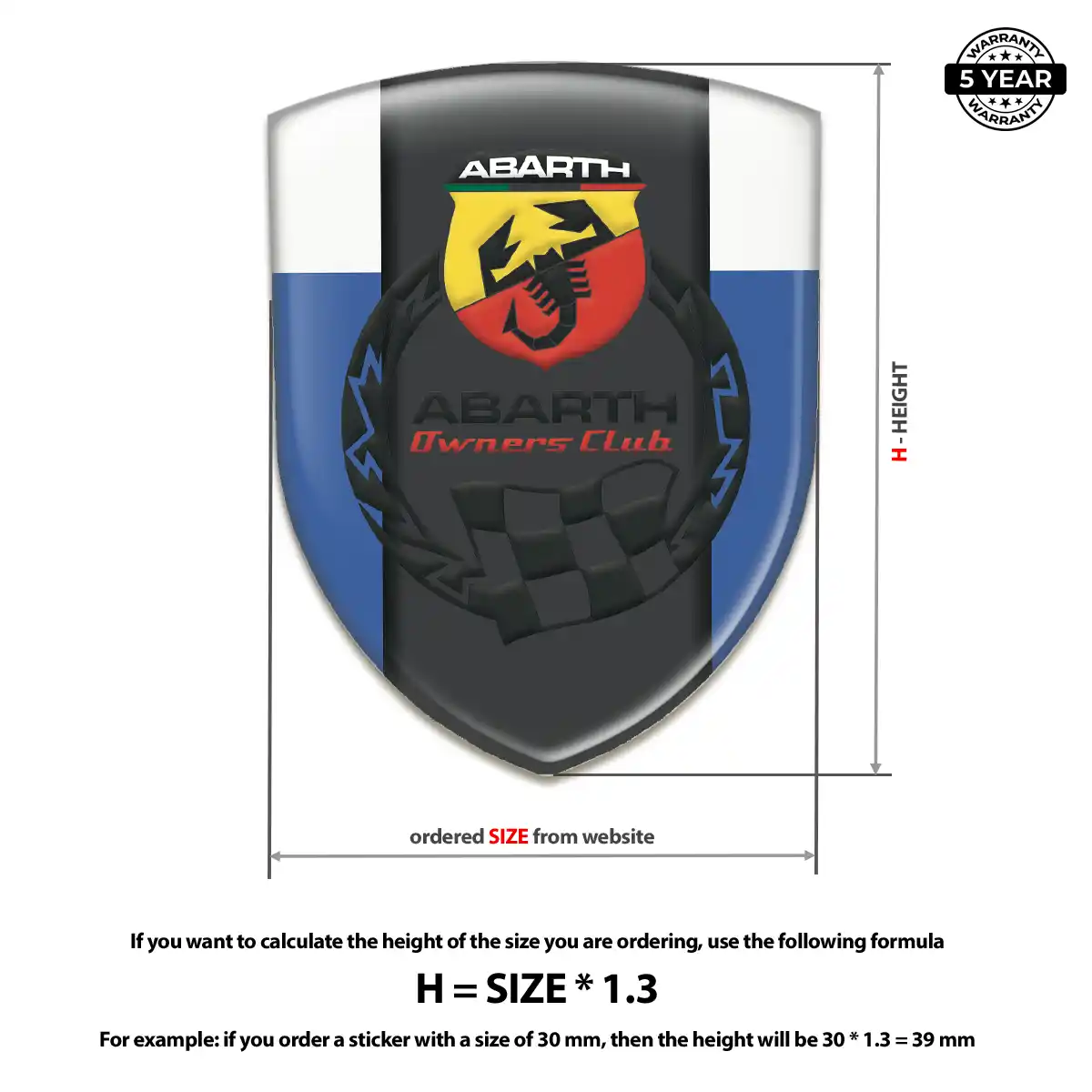 Abarth Emblem Domed Badge Premium Dome