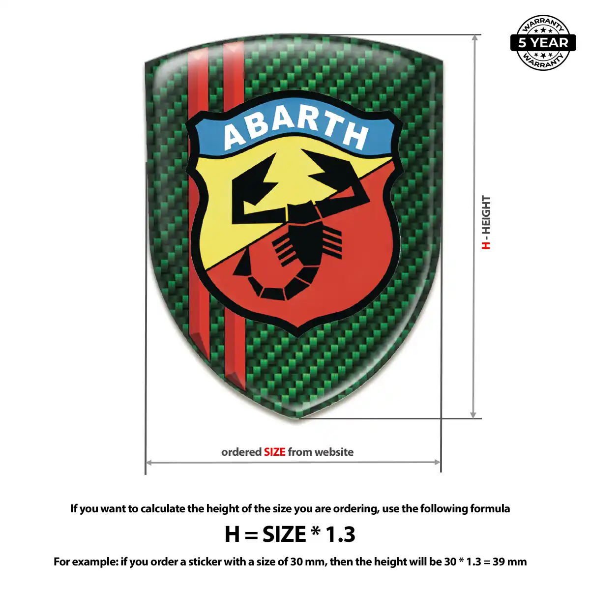 Abarth Emblem Domed Badge Prestige Line