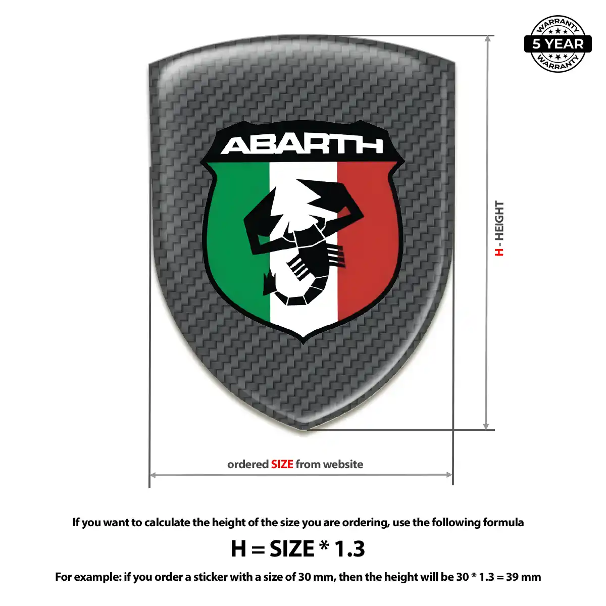 Abarth Emblem Domed Badge Prime Quality
