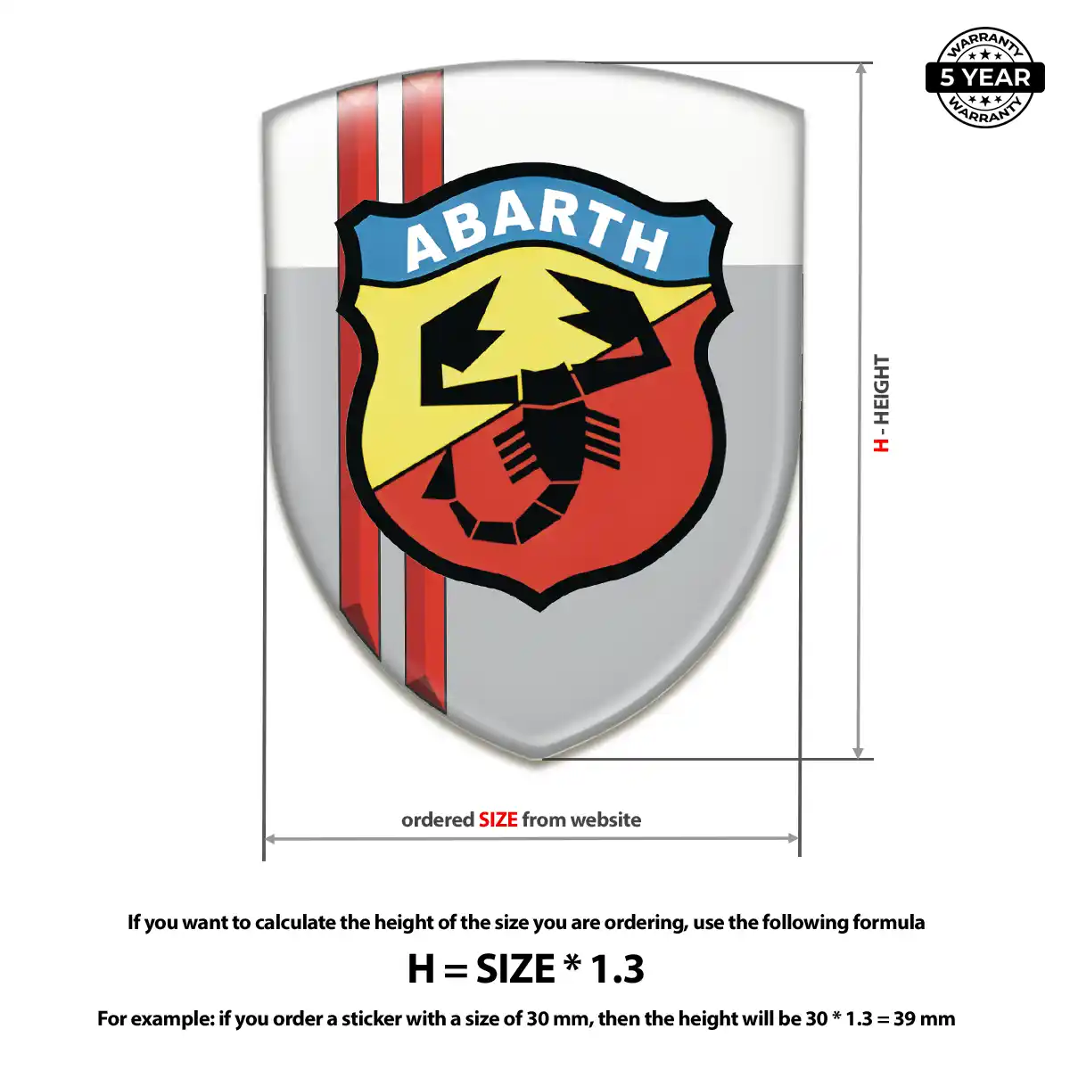 Abarth Emblem Domed Badge Refined Design