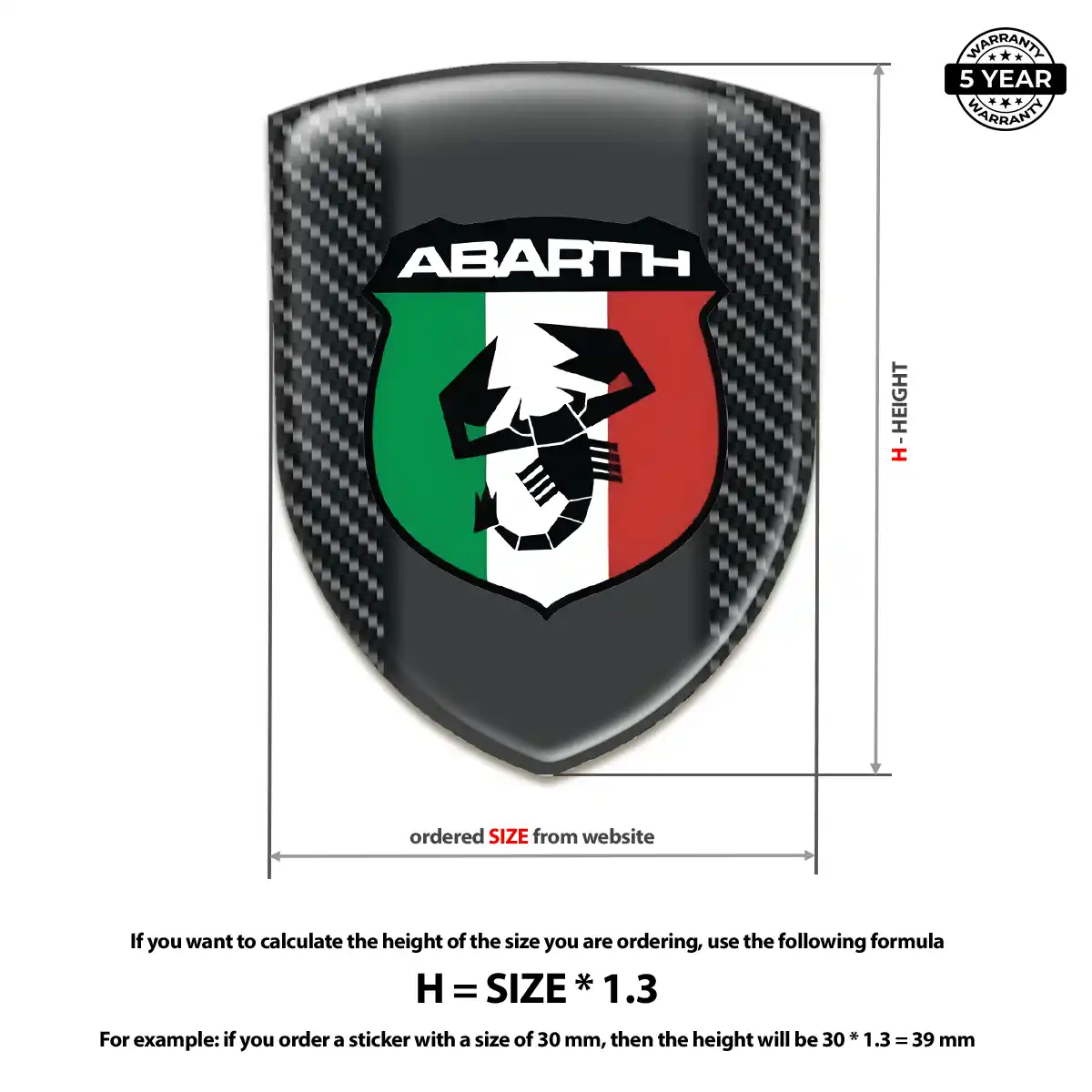 Abarth Emblem Domed Badge Resin Elite