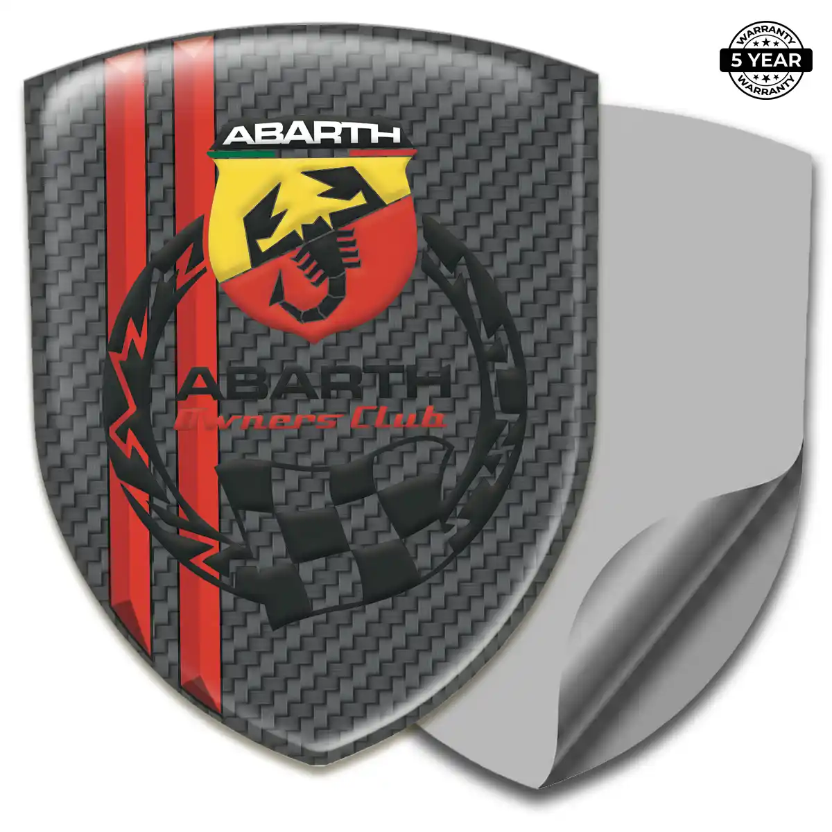 Abarth Emblem Domed Badge Resin Luxe