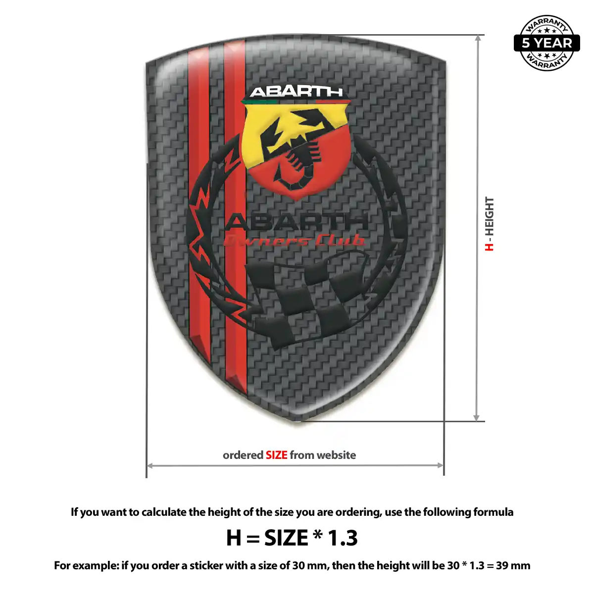 Abarth Emblem Domed Badge Resin Luxe