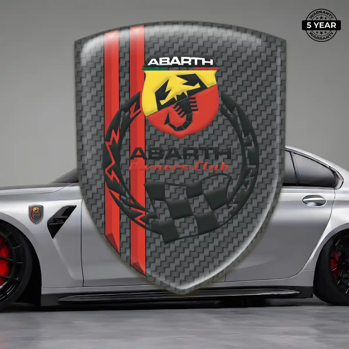 Abarth Emblem Domed Badge Resin Luxe