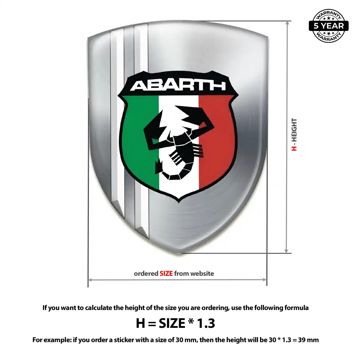 Abarth Emblem Domed Badge Signature Grade