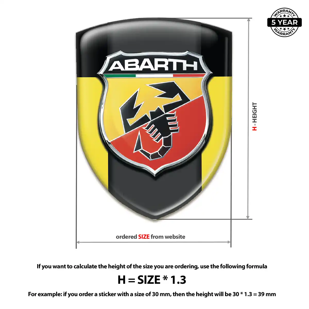 Abarth Emblem Domed Badge Sleek Style