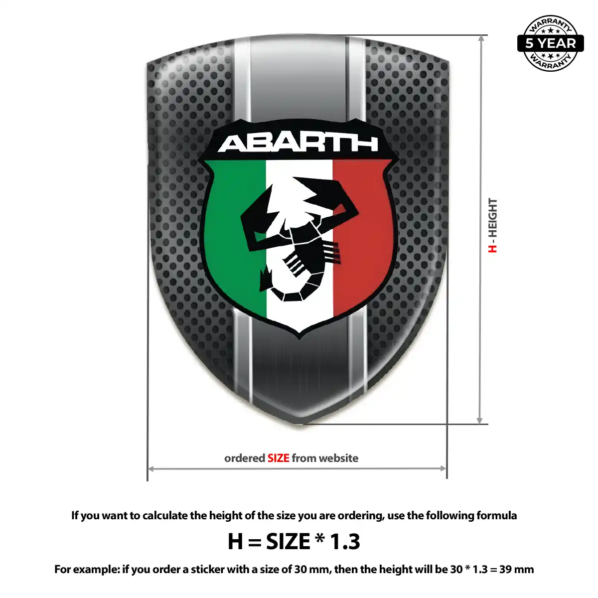 Abarth Emblem Domed Badge Street Tuning