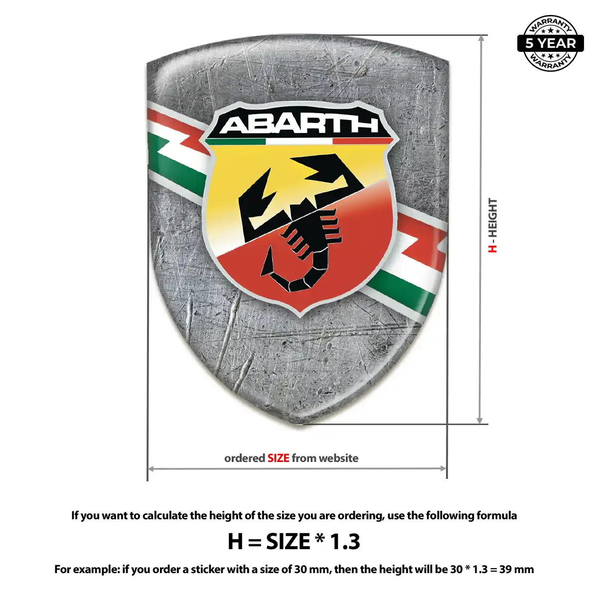 Abarth Emblem Logo Badge Elite Finish