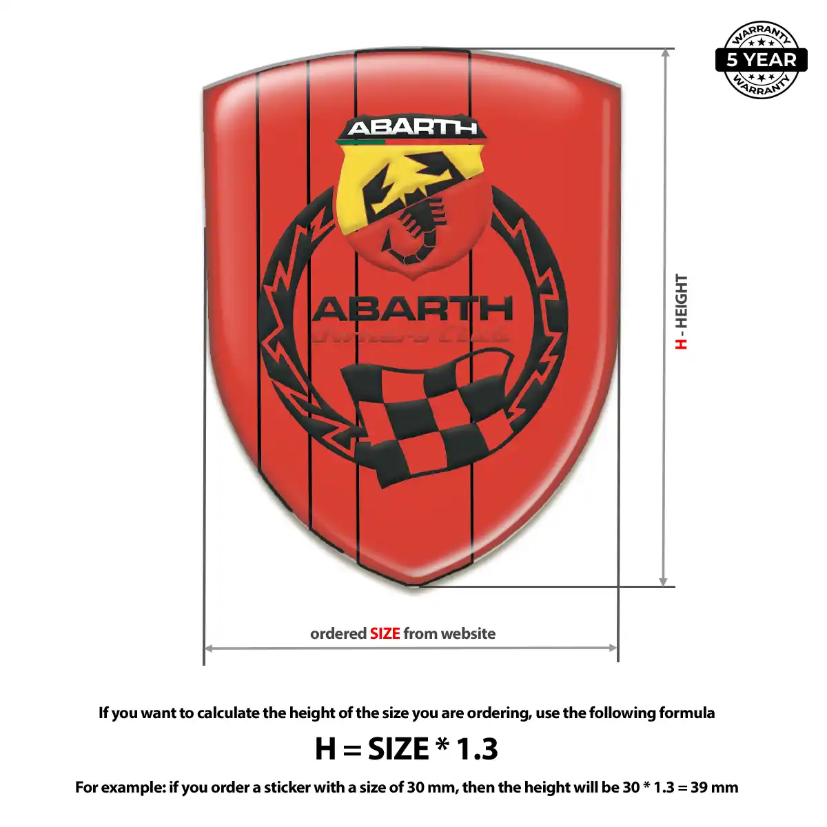 Abarth Emblem Logo Badge Premium Dome
