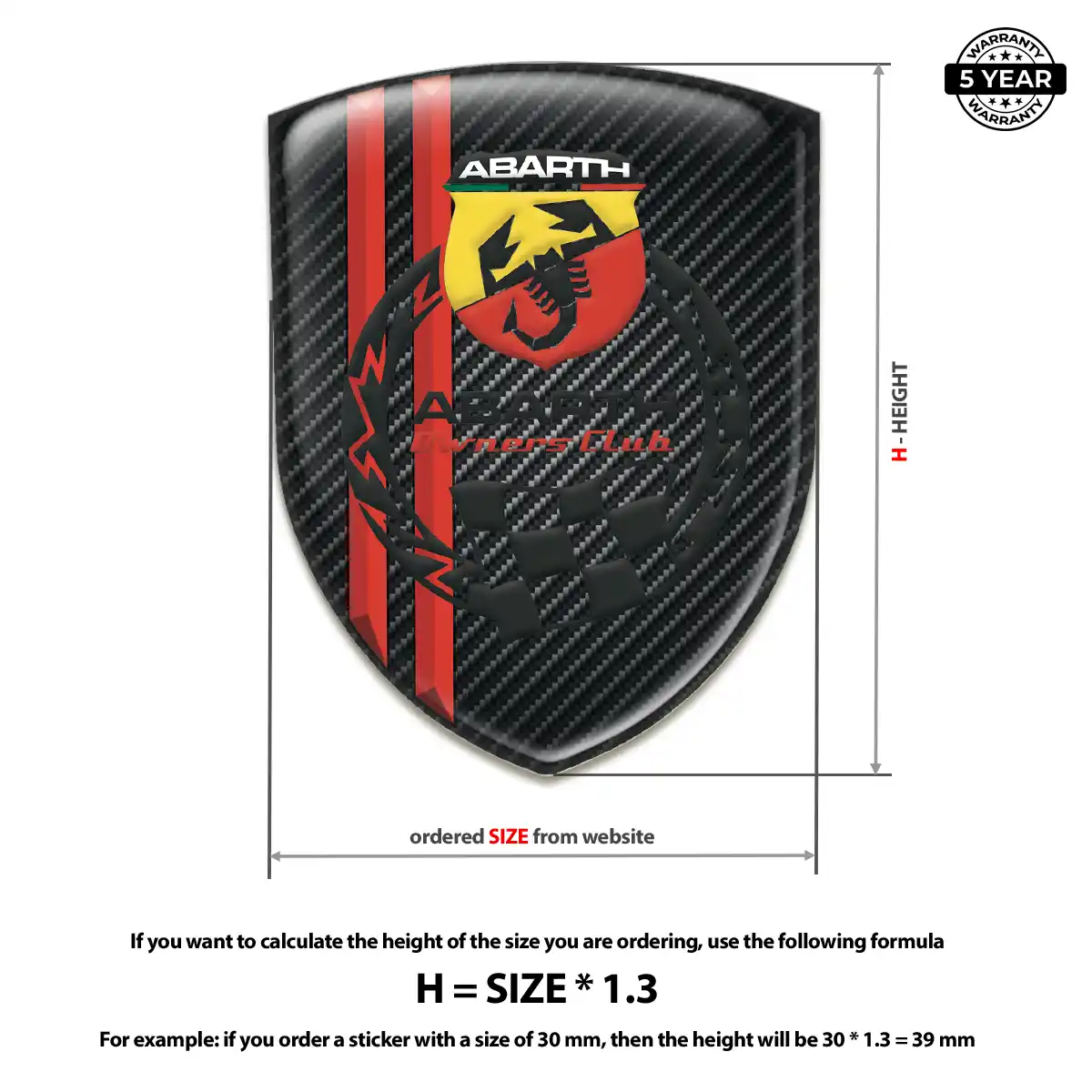 Abarth Emblem Logo Badge Resin Luxe