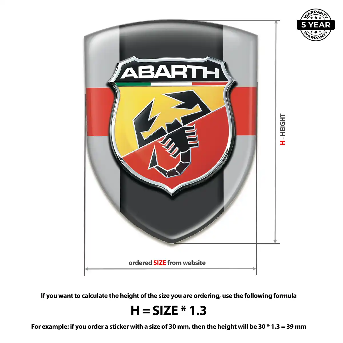 Abarth Emblem Shield Premium Dome