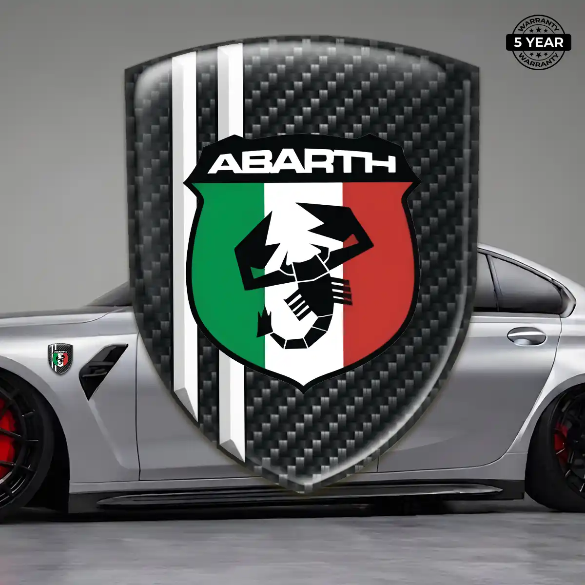 Abarth Epoxy Domed Sticker Auto Tuning