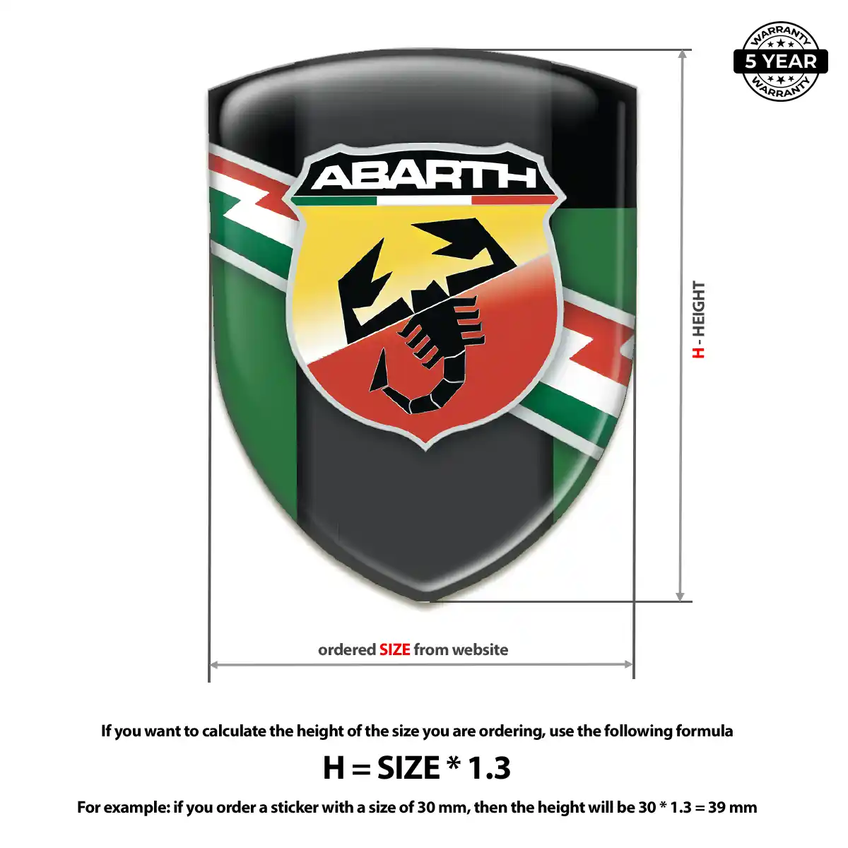 Abarth Epoxy Domed Sticker Elite Finish