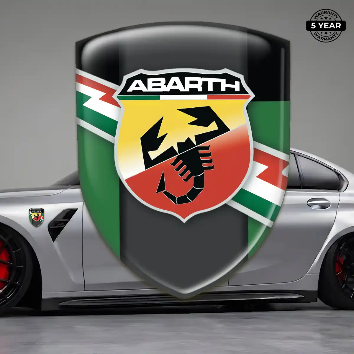 Abarth Epoxy Domed Sticker Elite Finish
