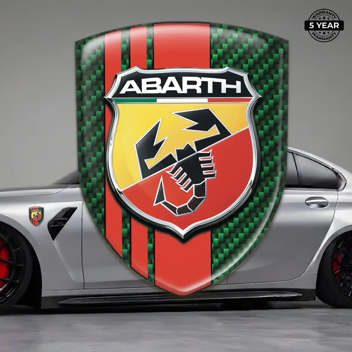 Abarth Epoxy Domed Sticker Interior Elegance