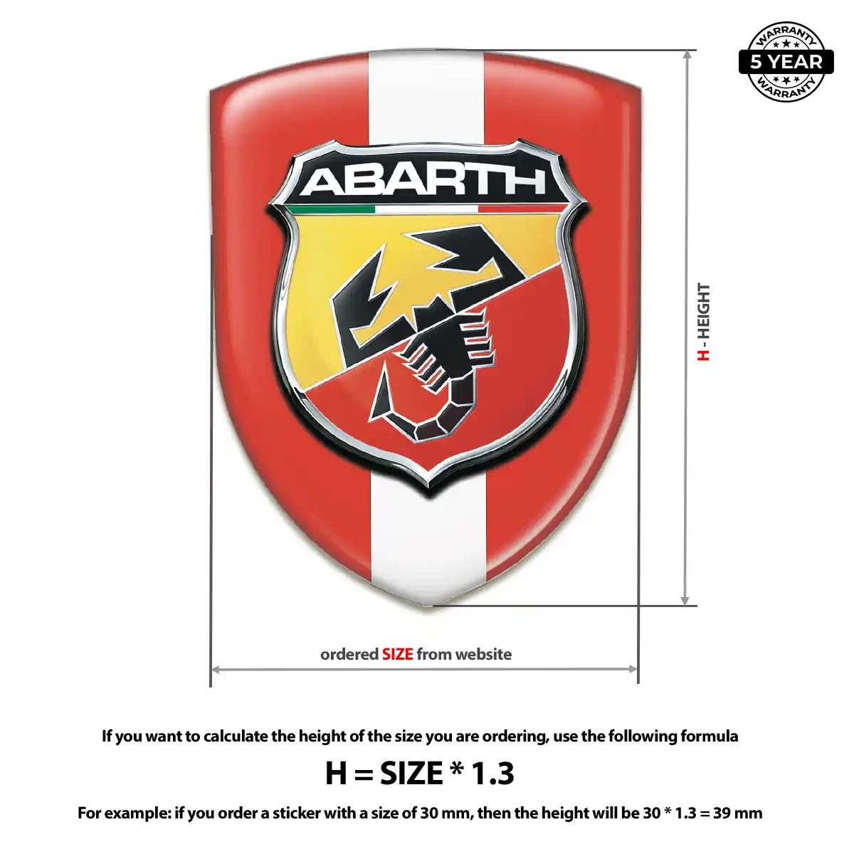 Abarth Epoxy Domed Sticker Opulent Line